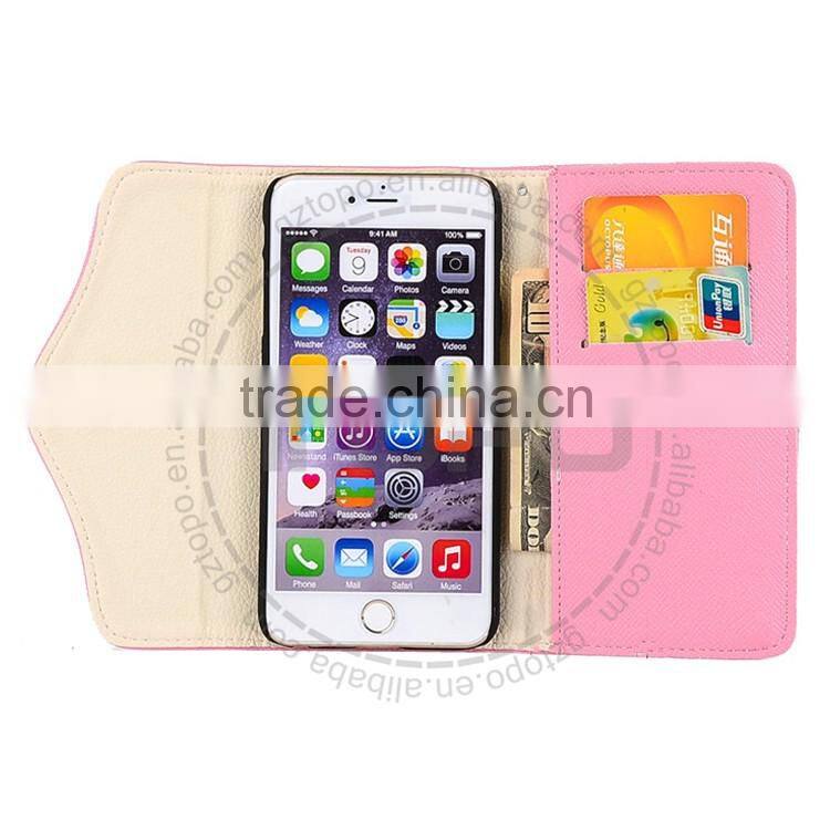 wholesale Rivet bling bling wallet case for iphone 6 leather voltage holster card zipper flip cover case for iphone 6s plus