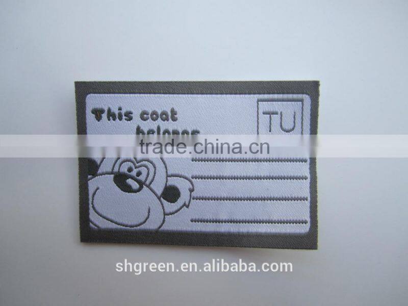 laser cut round taffeta woven labels for gloves