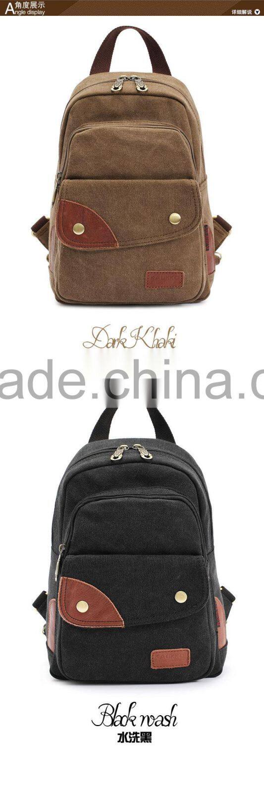 Casual Medium Soft Canvas Women Backpack Canvas Rucksack Bag Pack School Bag Ladies Satchel Bag Shoulder Travel Bag