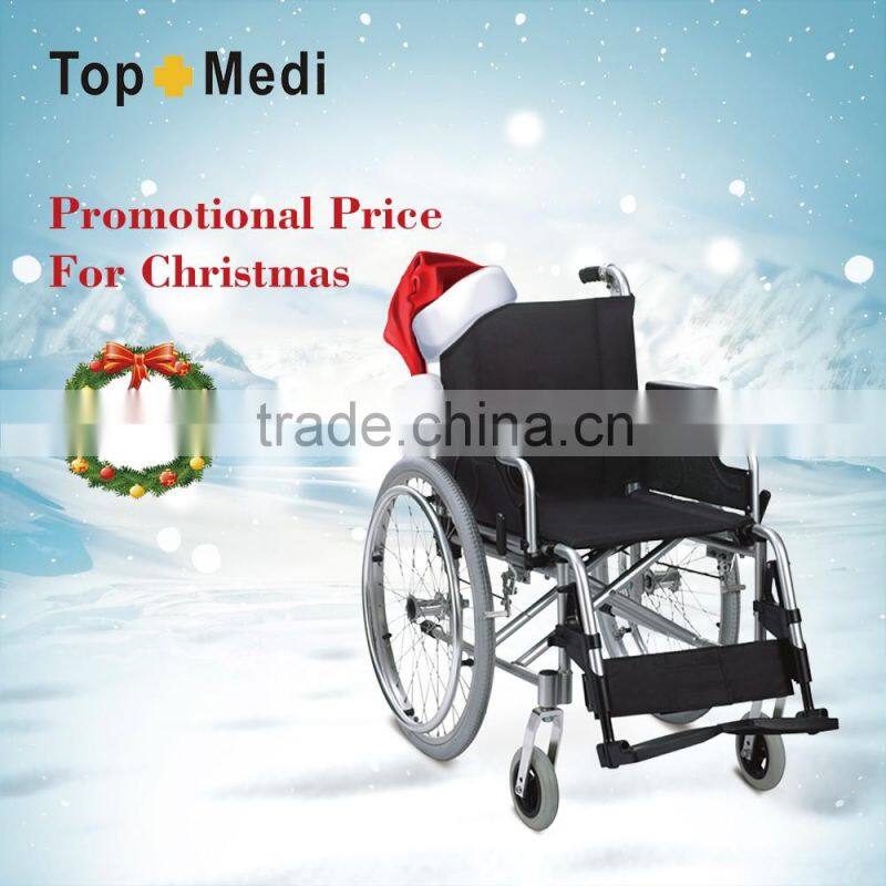 Manual Aluminum Folding Wheelchair for Disabled and Old People/Silla de ruedas manual