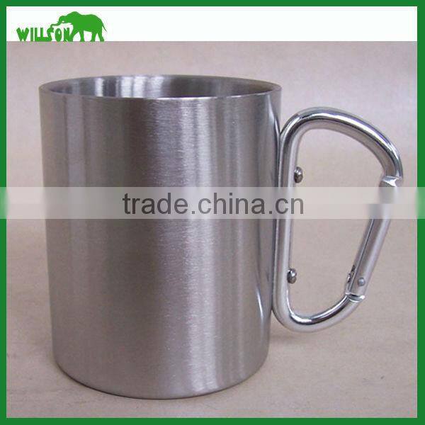 220ml Stainless steel beer mug with carabine