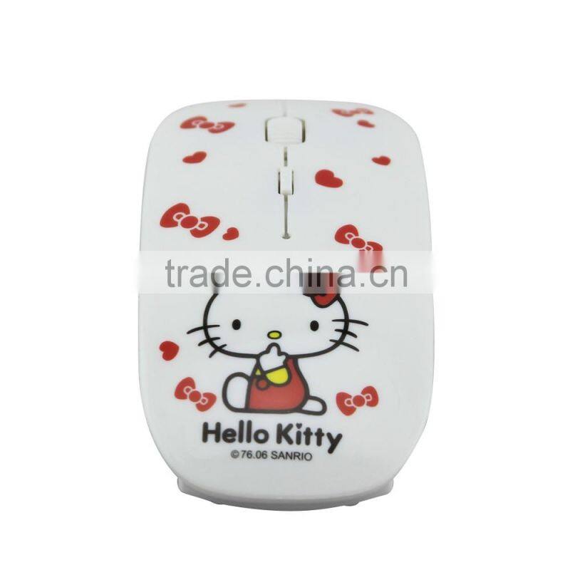 Wireless Mouse Ultra Thin Hello Kitty Computer 2.4GHz 1200DPI Optical Gaming Mouse