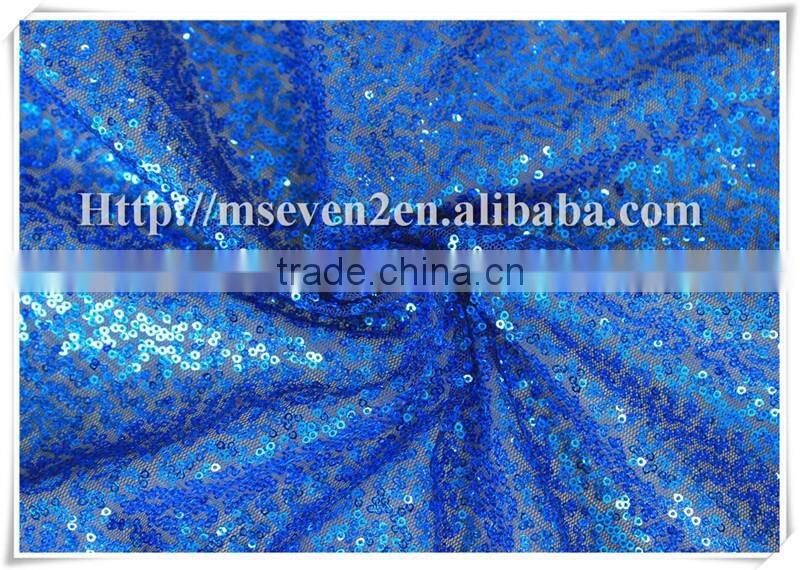 50"/52" shiny Gorgeous Nigerian sequin mesh embroidered fabric for ladies dress