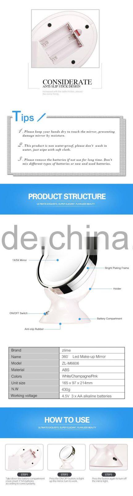 Double-Sided Makeup Mirror Polished Chrome Finished