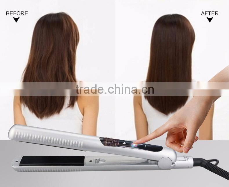 JBG-LS180 professional hair extension iron LED disply far infrared ionic hair flat iron hair straightener brush
