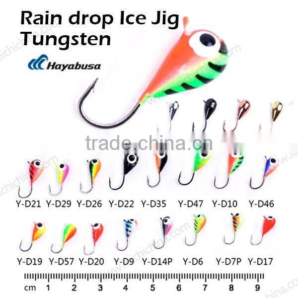 different types wholesale rain drop tungsten ice fishing jigs
