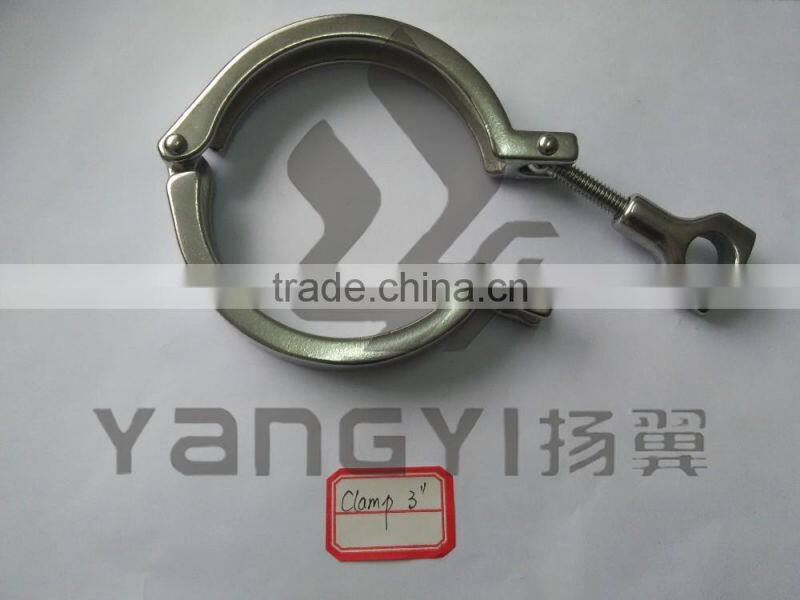 stainless steel 3'' tri clover clamp with end cap ferrule and gasket