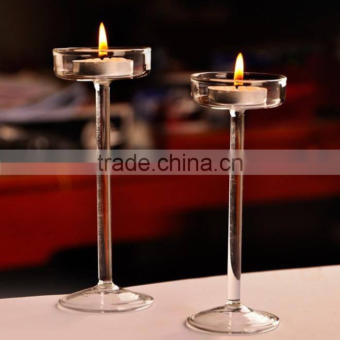 2016 hot sale new design luxury CE glass candle holder goblets
