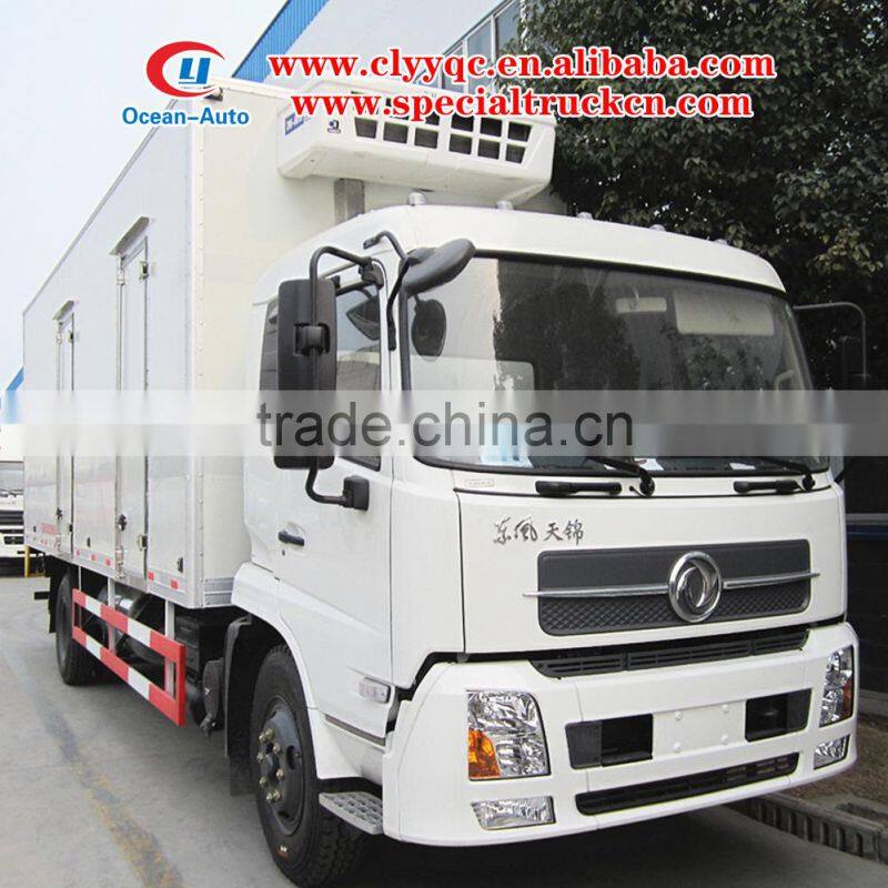 Dongfeng Tianjin 10ton refrigerator cooling van truck for meat and fish