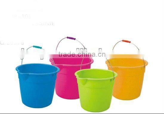 colorful big round plastic water bucket with lid