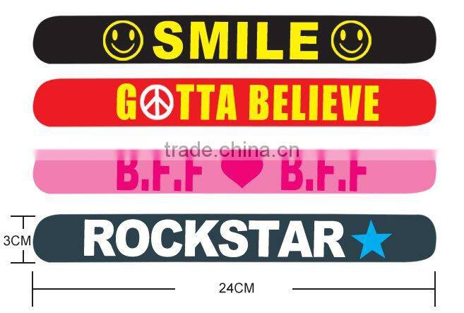 Promotional Fashion Colorful Silicone Slap Wristband