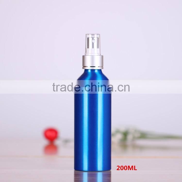 Wholesale 30-500ml blue aluminum perfume bottles,aluminum mist spray bottle with cap for cosmetic packaging