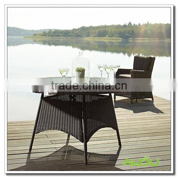 Audu Black Rattan 100cm Round Dining Table