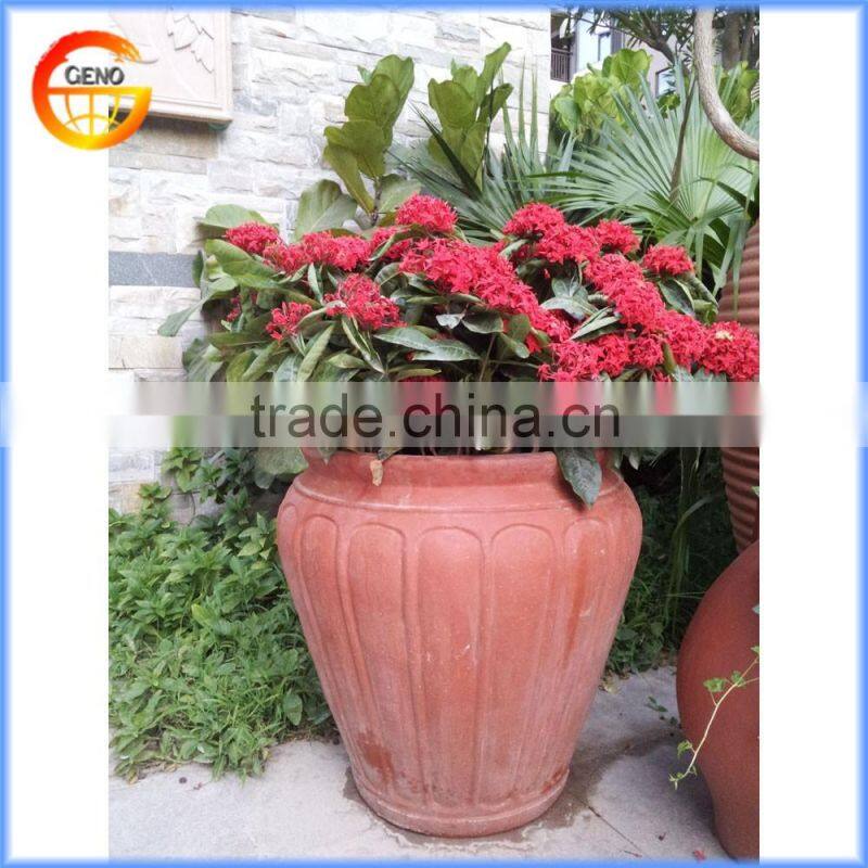 Ceramic Type material Round Red Terra cotta garden flower pot