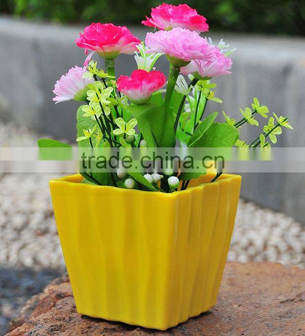 Modern decor small colored rectangular resin flower pots