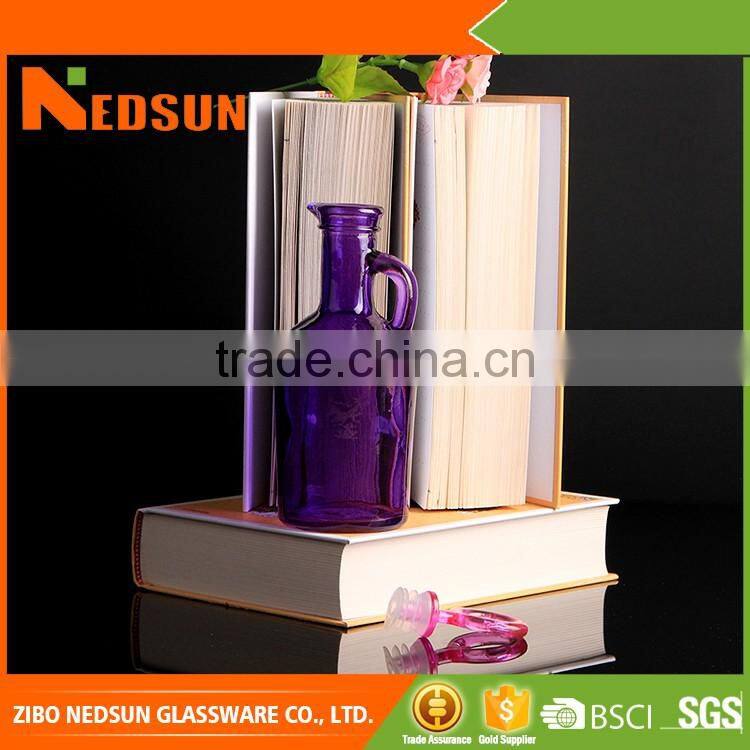 Fancy 250ml olive oil glass bottle with handle