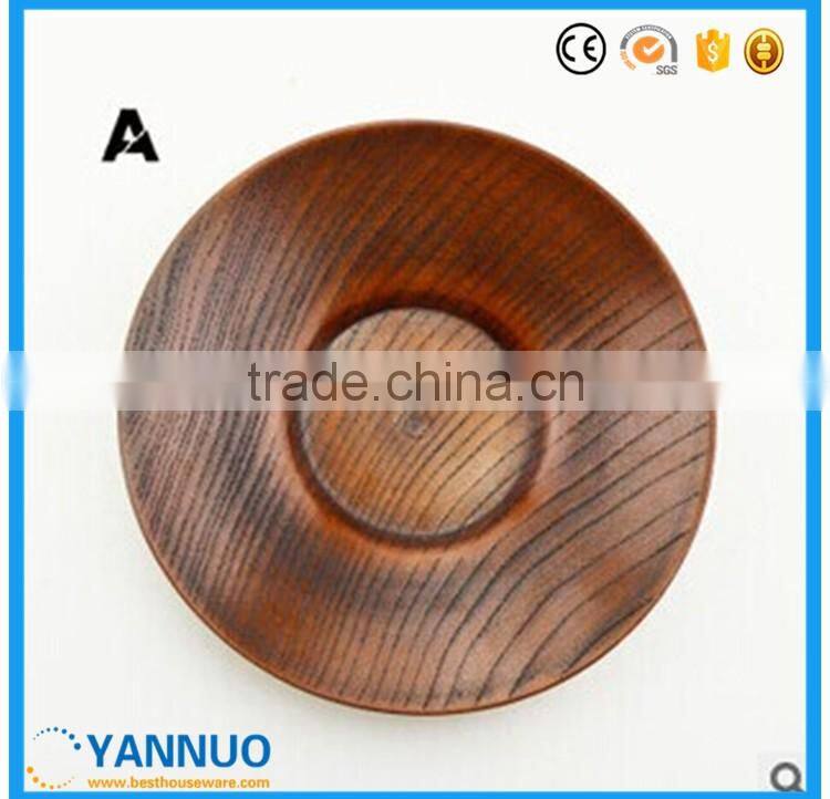 Japanese Style Dessert Plate,Wooden Sushi Dish,Round Wood Dry Fruit Plate, 10cm