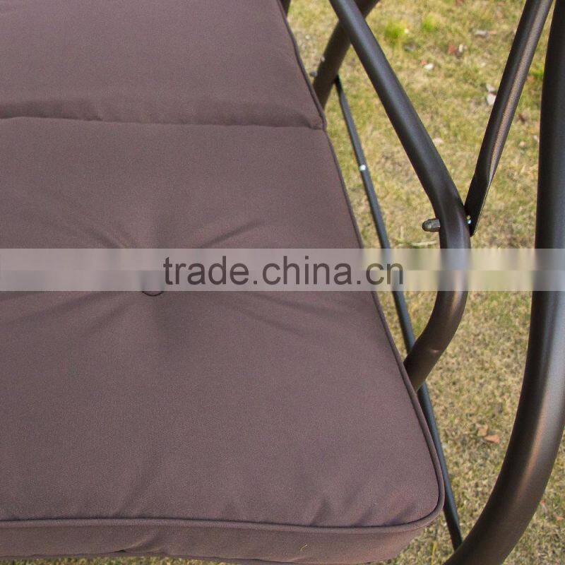 Patio Swing Hammock Chair with Cushion (Brown 3 Seat Bed swing)