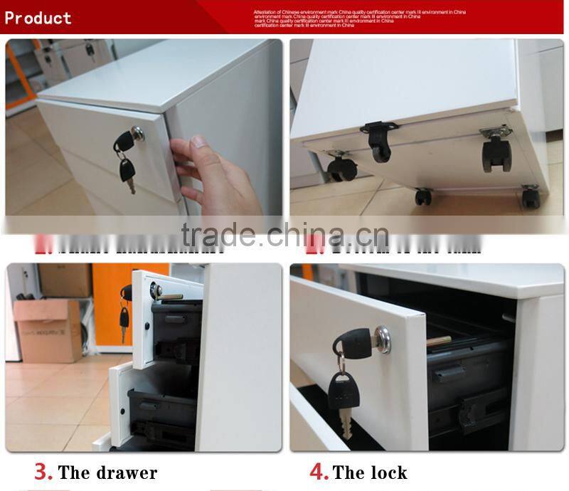 Under desk moveable storage wooden cabinet