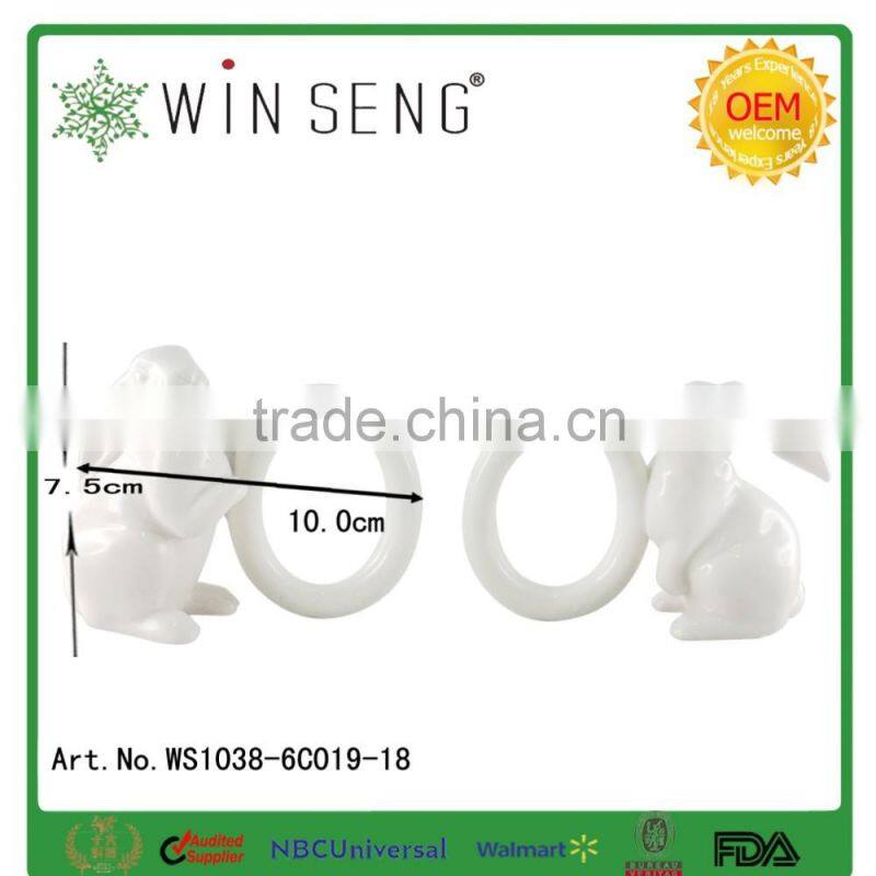Ceramic Rabbit-Rabbit ceramic napkin ring -ceramic napkin holder, napkin ring.