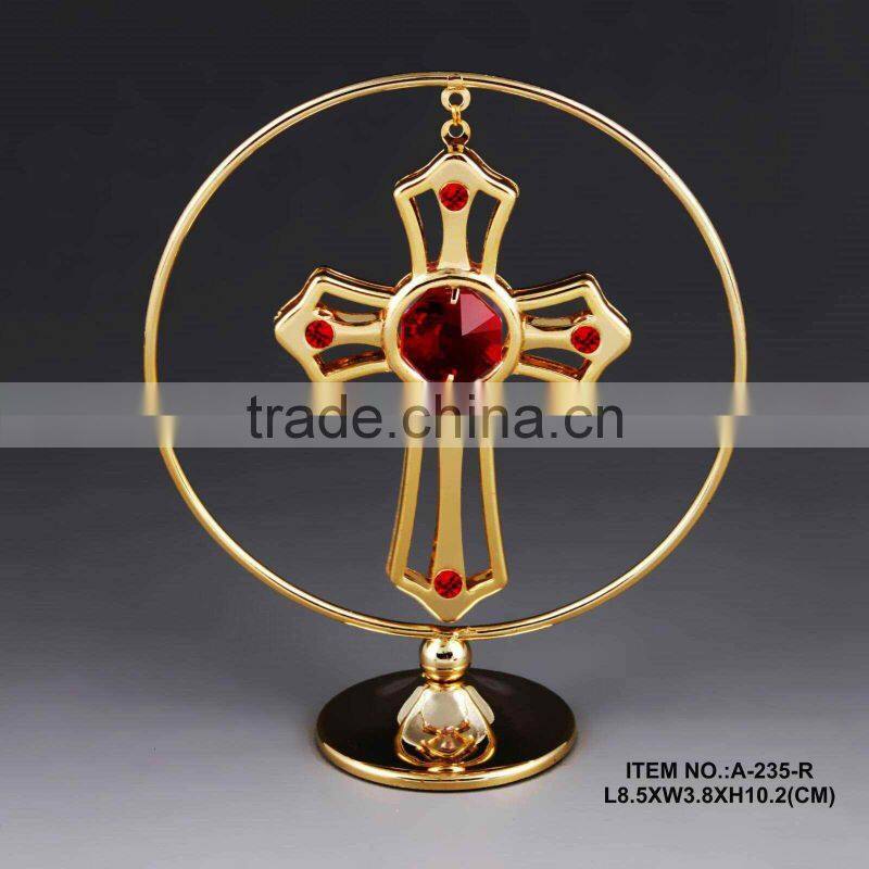 24k gold plated metal swan ornaments for decoration