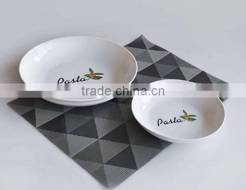ceramic 7pcs decaled pasta bowl set