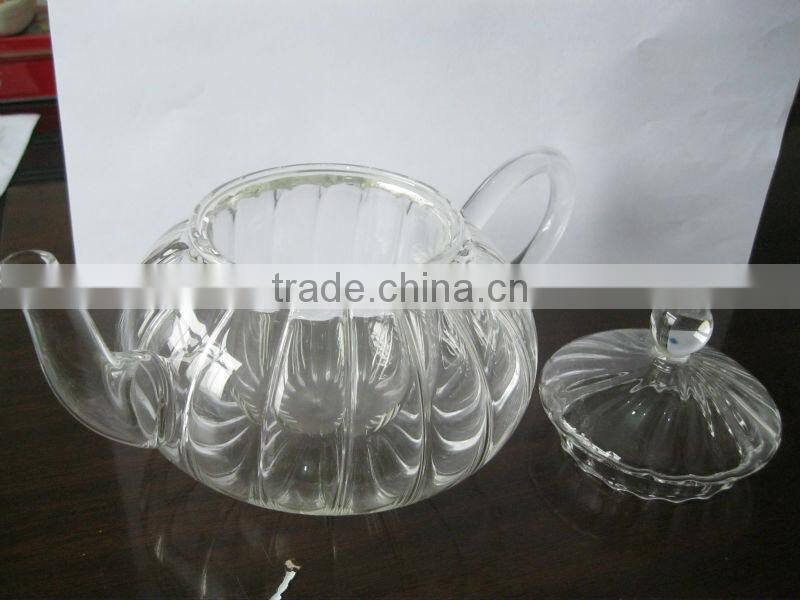 2013 new design borosilicate glass tea pot