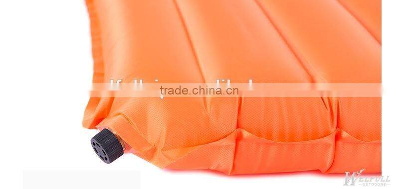 Outdoor interlocking air self inflatable camping mattress hiking ground mat