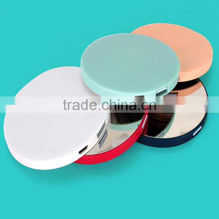 2017 New design custom logo mirror 2500mah power bank for iPhone 7