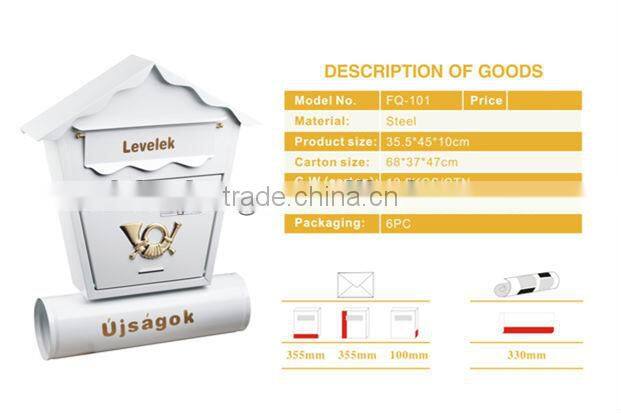 FQ-102 European Style Factory Making Mailbox/Letterbox/House Postbox/newspaper holder mailbox