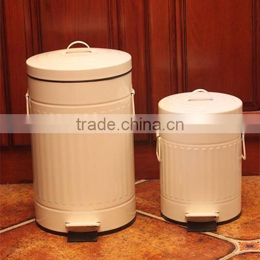 Large capacity kitchen metal pedal bin toilet garbage trash can