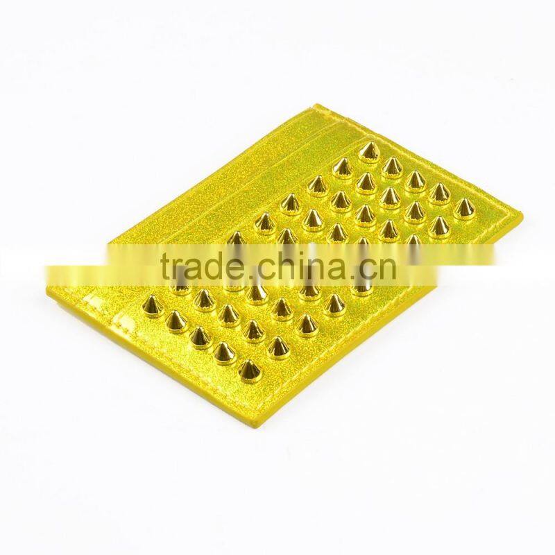 Gift rivet pu leather/genuine leather credit / name card holder for business