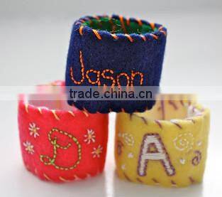alibaba express best high quality christmas decoration new products custom fabric felt cheap burlap napkin ring made in china