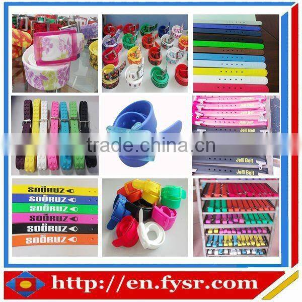 Factory Direct Sales Silicone colorful sport belt/men sport belts