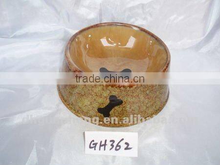 2012 USA hot sale round dolomite Ceramic Pet Feeder with bone printing