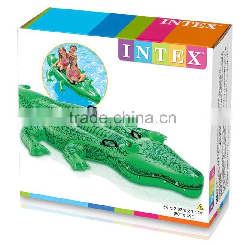 2017 hot selling leasure giant pool float water game toys inflatable crocodile kids ride on outdoor swim party tools