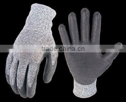 PU coated level 5 anti-cut work gloves anti-cut glove safety working gloves