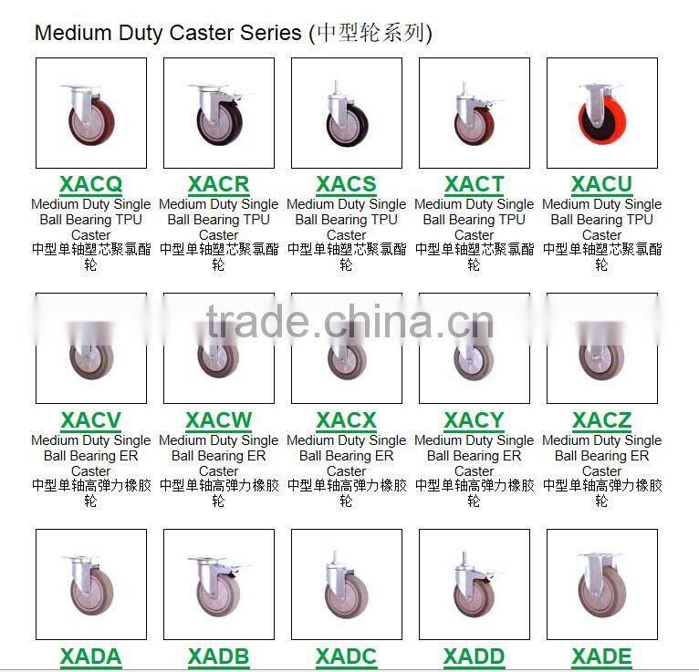 mute universal drive medical castor bed chair wheelchair caster wheel fixed swivel brake rubber nylon pu tpr pp