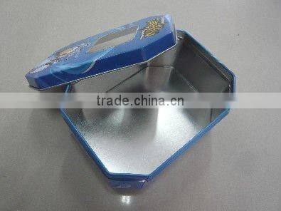 Octagonal Tin Can with PVC Window Lid