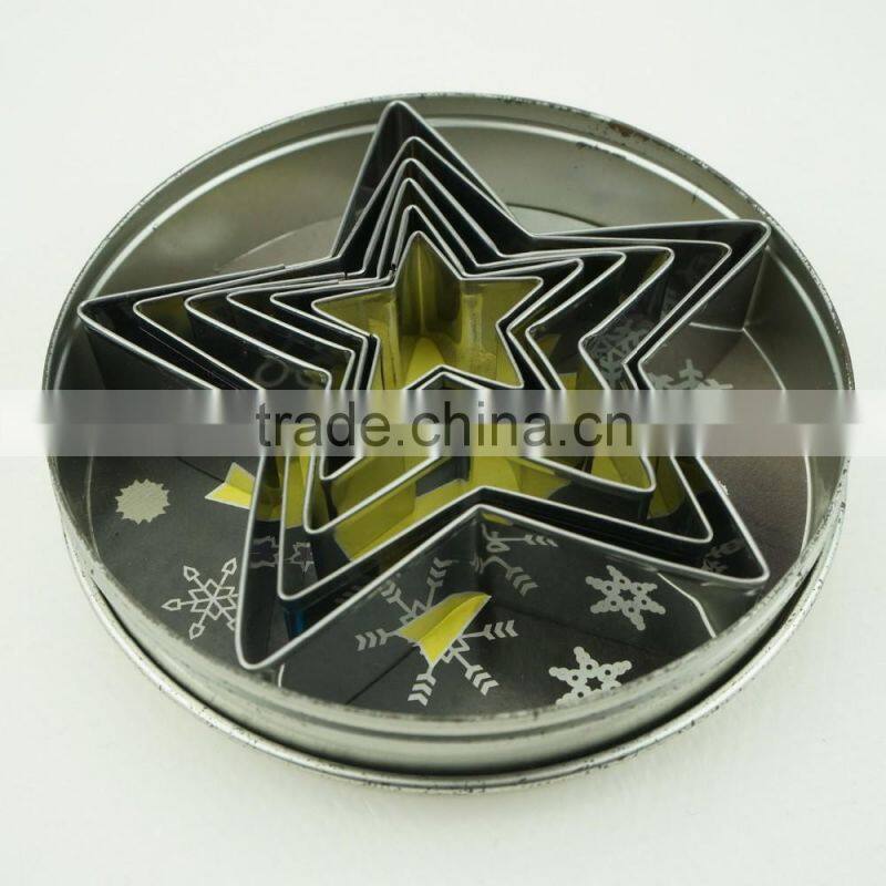 47023 6pcs five star shape stainless steel cookie cutter set
