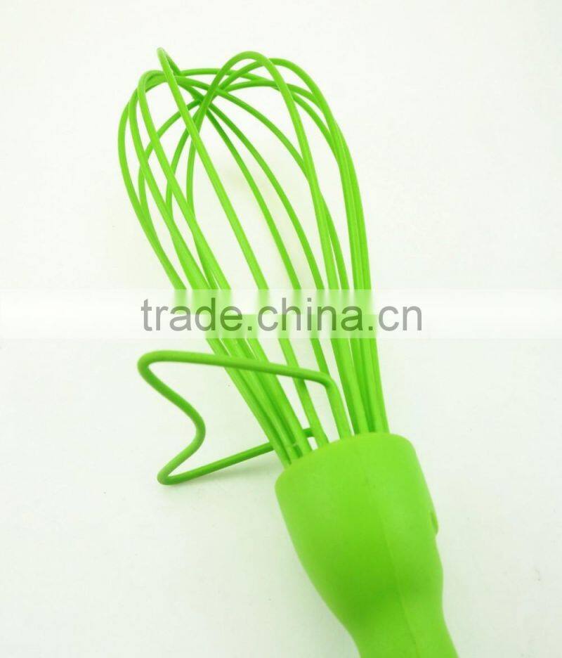 13015 silicone kitchenware egg whisk with pp handle with holder
