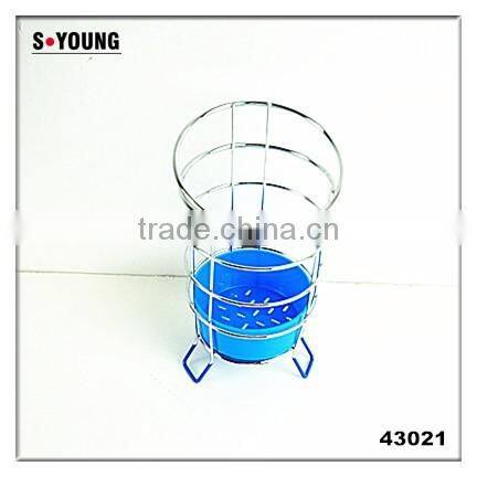 43021 Steel Wire Sink Basket Cutlery Holder Cooking Utensils Storage Kitchen Rack