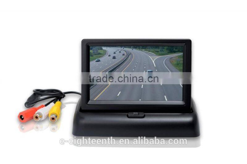 2016 popular 4.3" TFT LCD Foldable Monitor For Car Reverse Rear View Camera