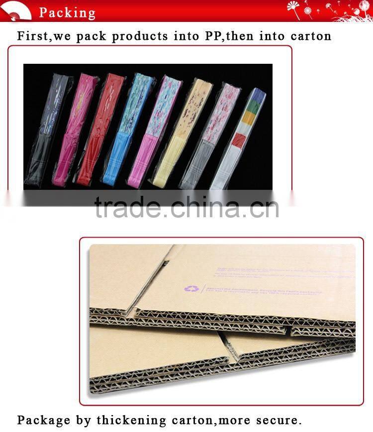 High quality and cheap bamboo fabric hand fans for wedding or festival gift