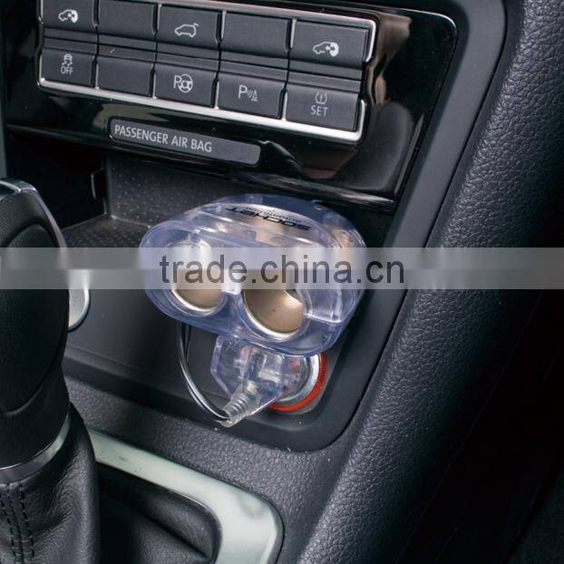 2015 CE Approval 2 Socket LED USB Cigarette Lighter Power Adapter DC Outlet for iPhones , iPads & Tablet