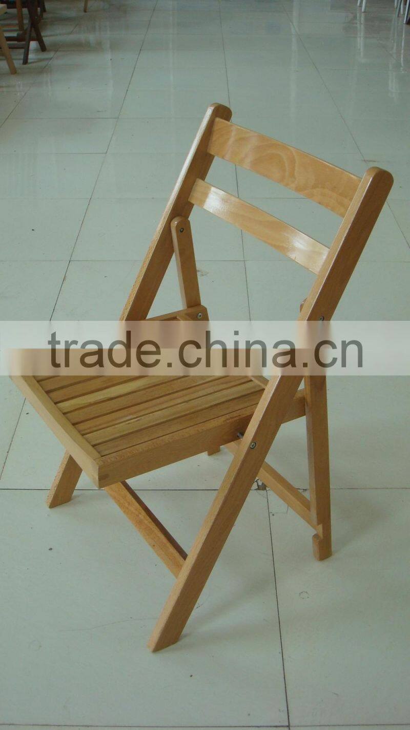 natural slat wood outdoor folding chair