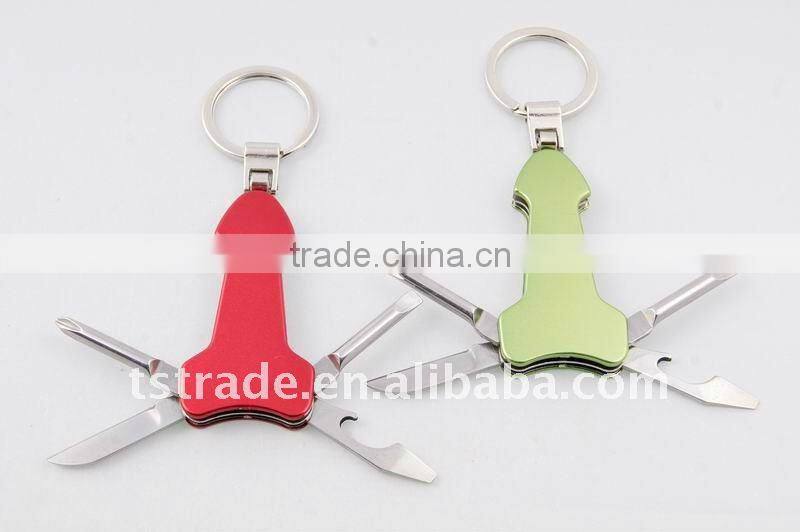 2014 Mini Cute design LED metal utility keychain gift knife K7004ALL