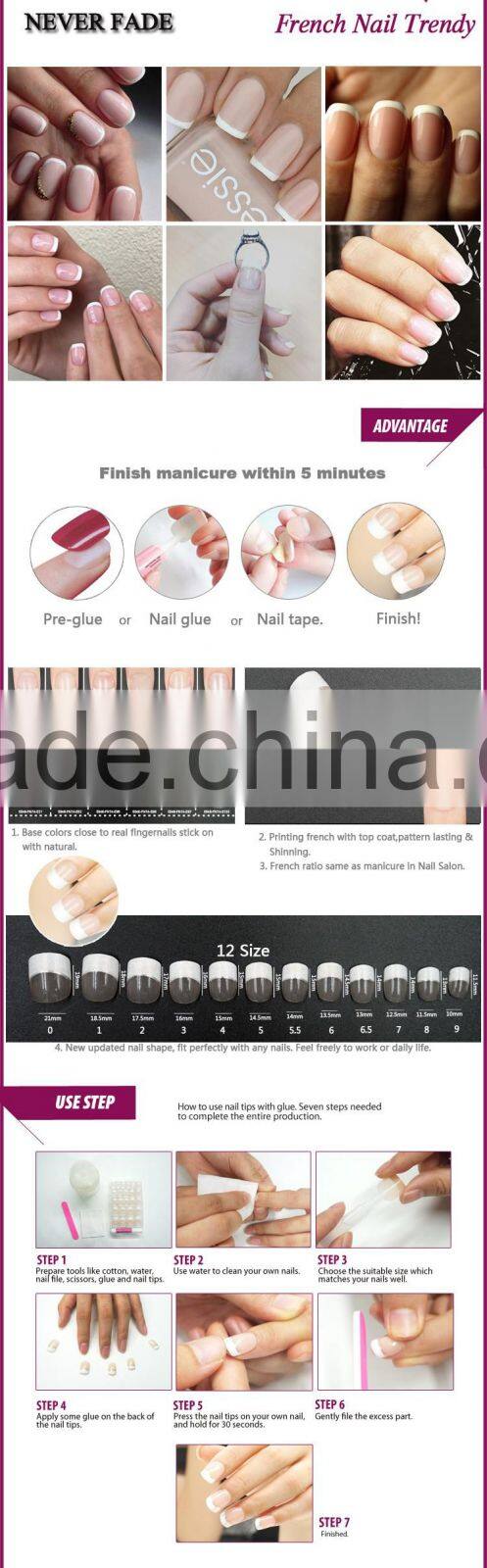 Beauty Nail Tips french style Fake Nail Tips for Decoration Nail Tips