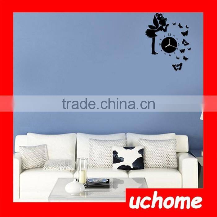 UCHOME Funny Mirror Clock Beautiful Fairy Sticker Little Fairy Decorative Acrylic Mirror Sticker/Murals Waterproof Art Decor