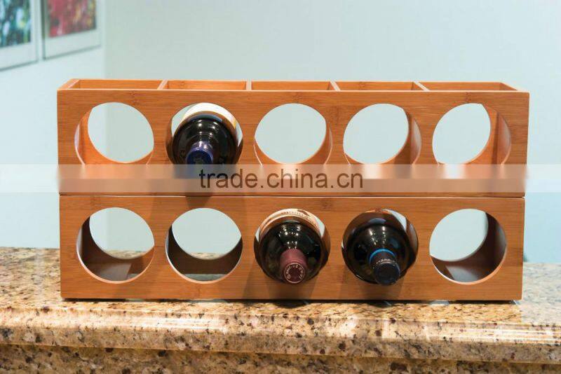 Bamboo Stackable Wine Rack